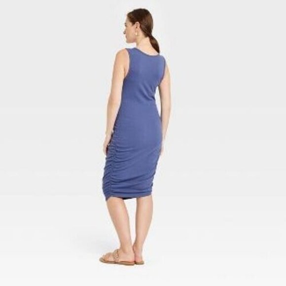 Rib Tank Maternity Dress Isabel Maternity by Ingrid & Isabel Blue Size XS - Picture 3 of 9